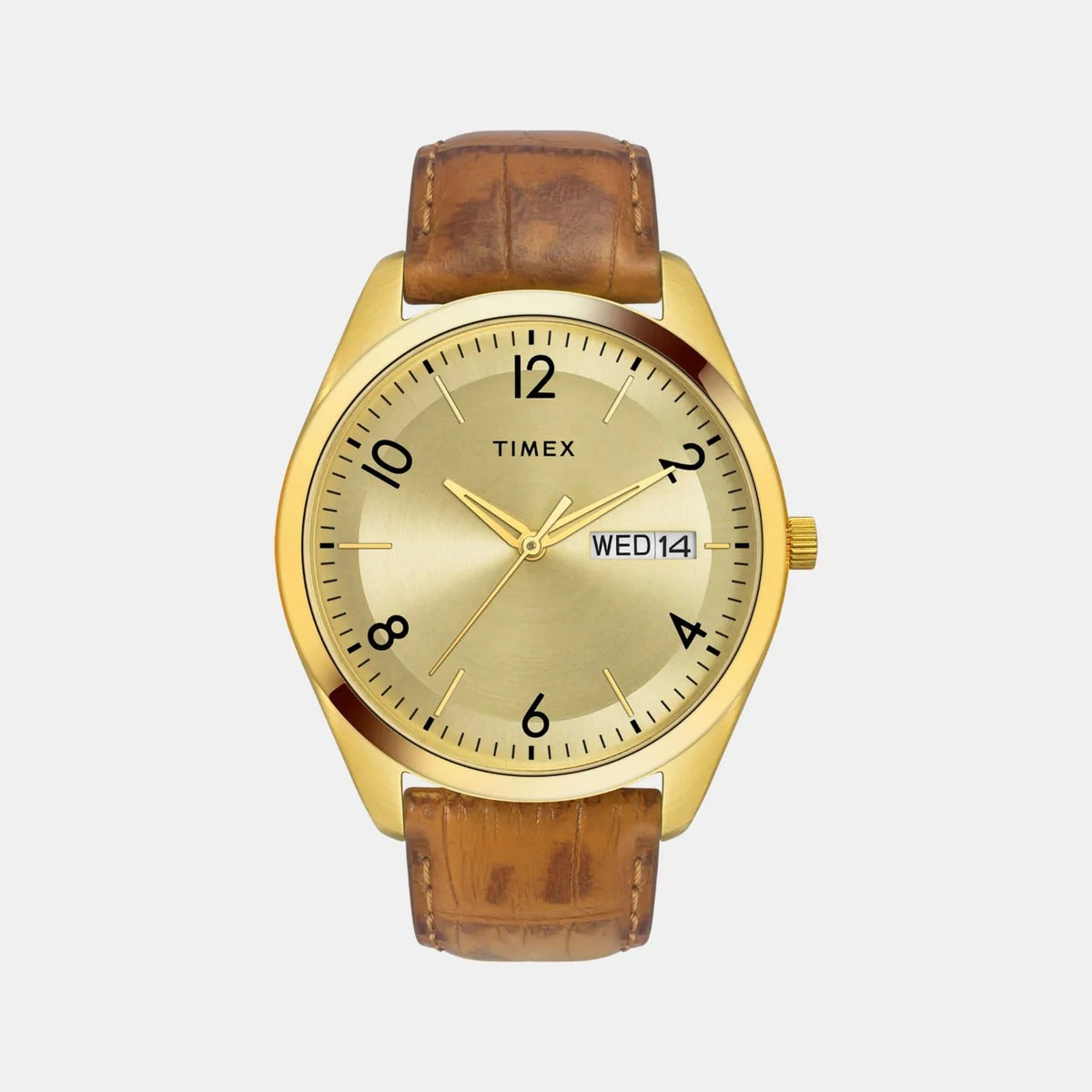 Timex Classics Quartz Champagne Dial Analog Leather Men's Watch TWTG10400