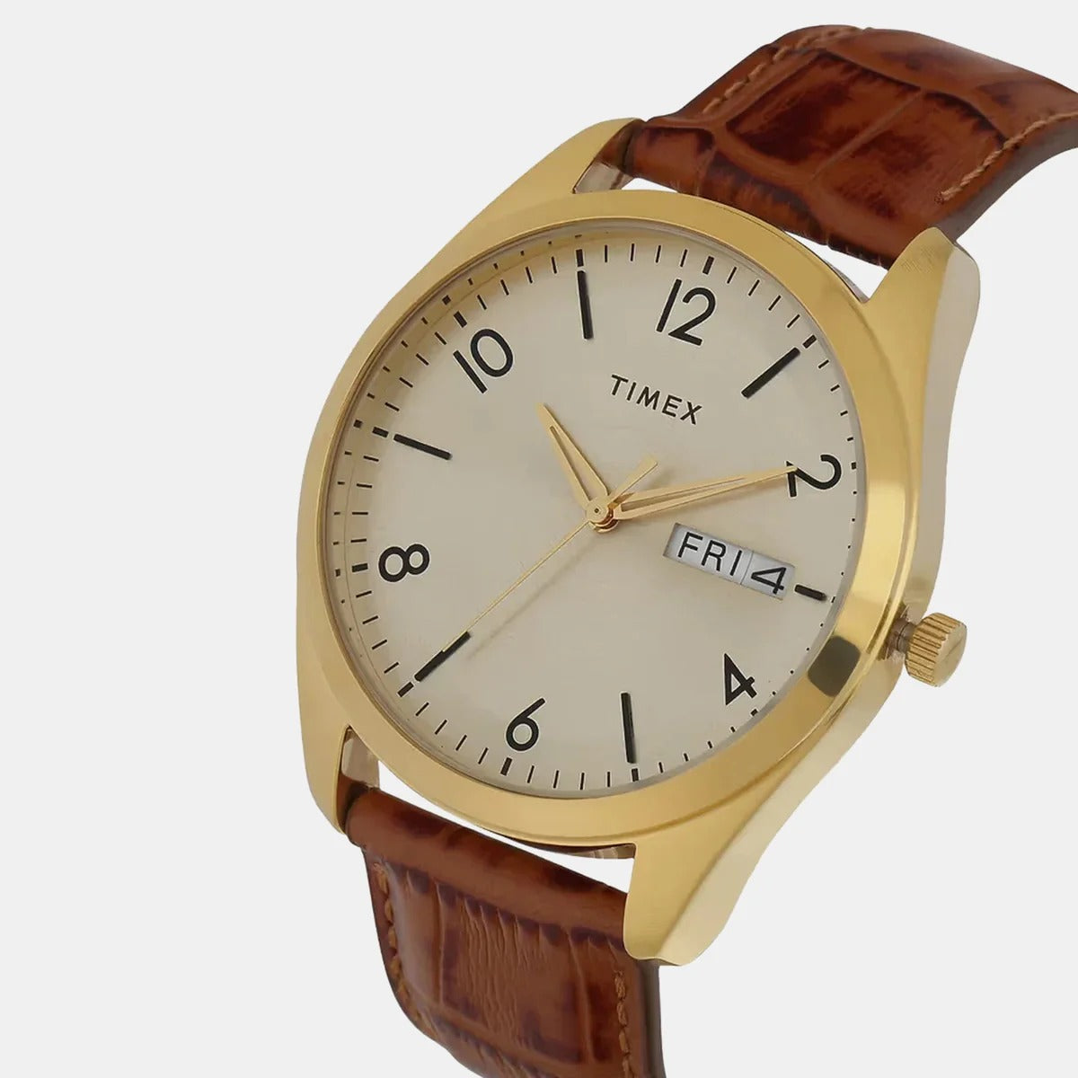 Timex Classics Quartz Champagne Dial Analog Leather Men's Watch TWTG10400