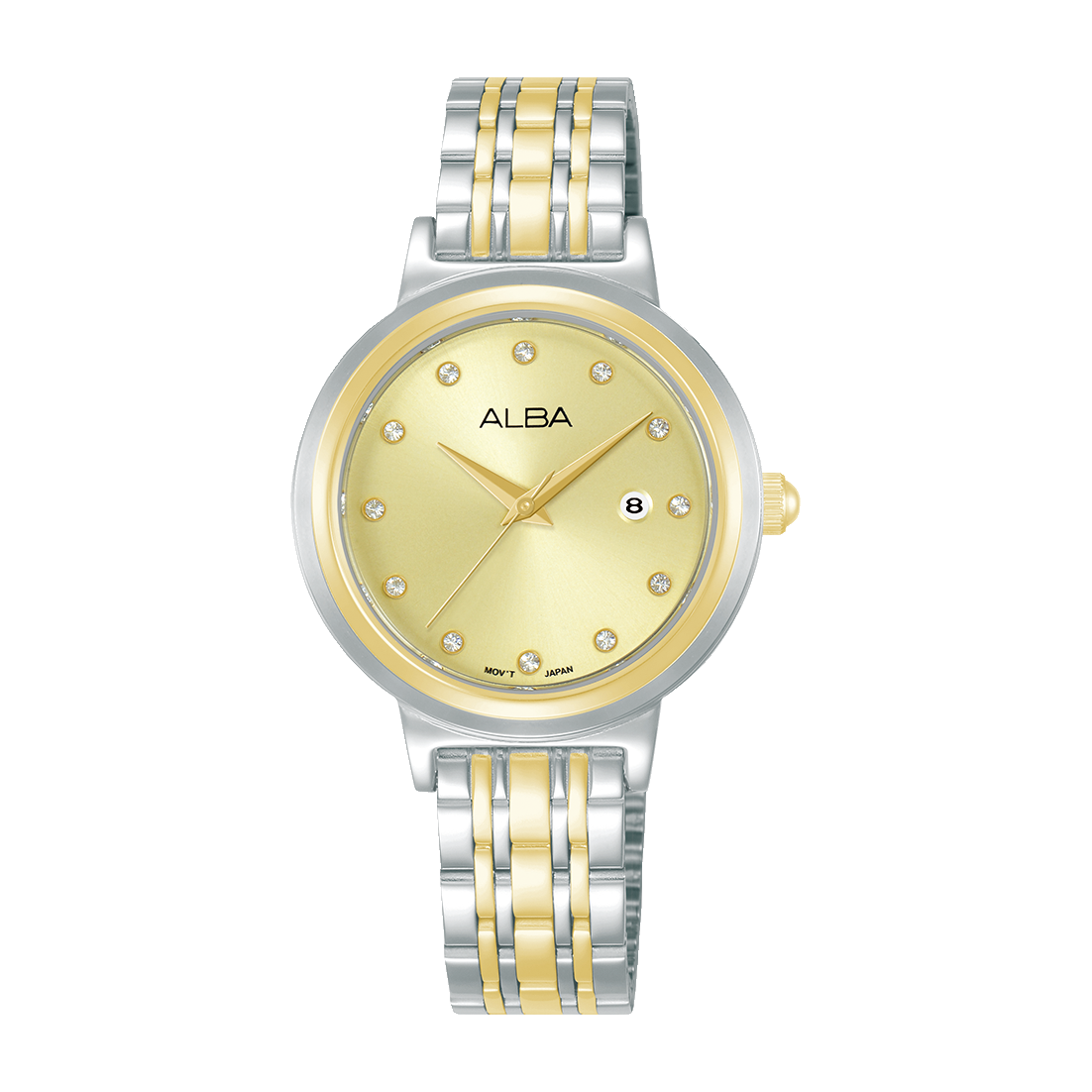 ALBA-AH7EA4X1-Woman's-Yellow-Quartz-5 BAR-Watch