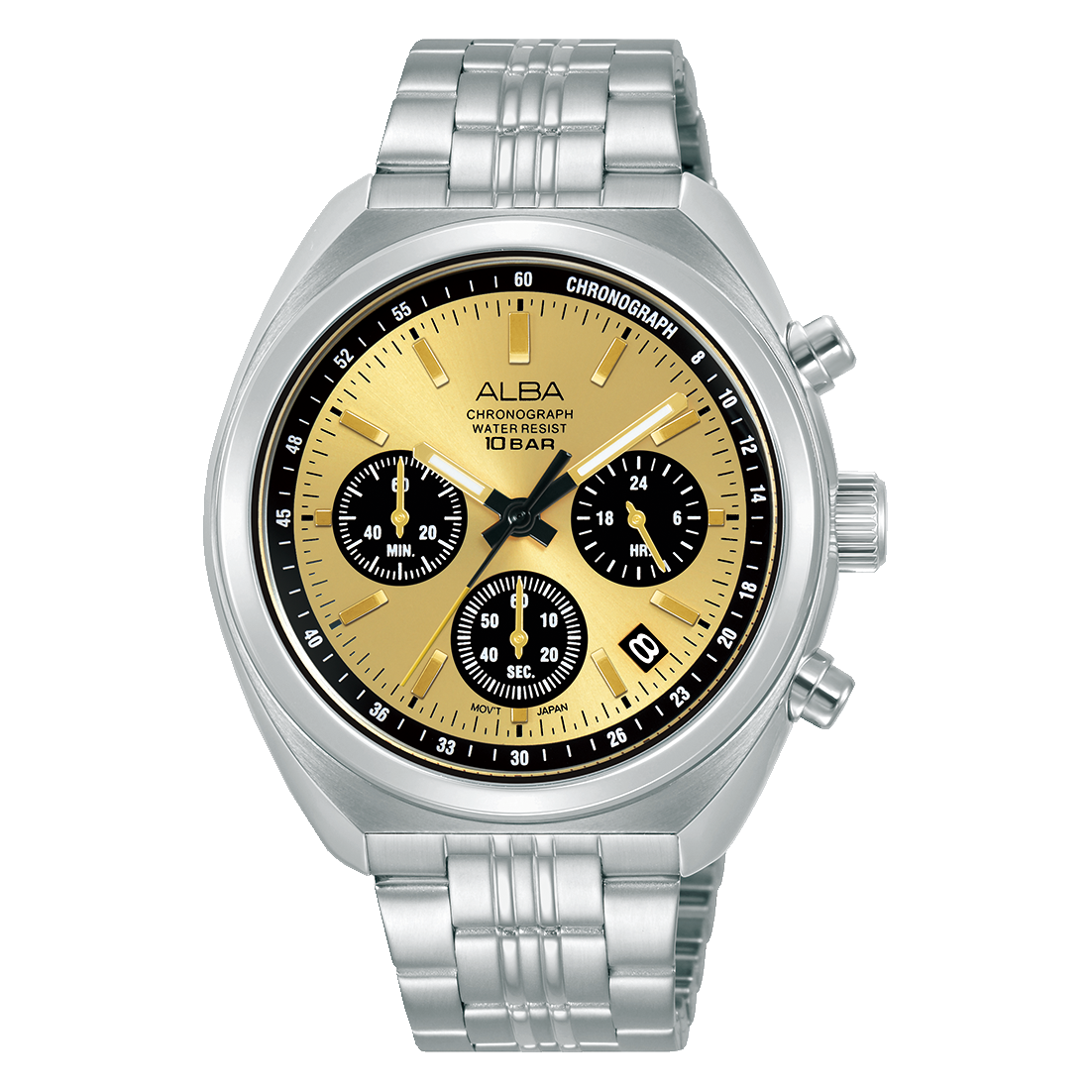 ALBA-AT3K01X1-Man's-Yellow-Quartz-10 BAR-Watch
