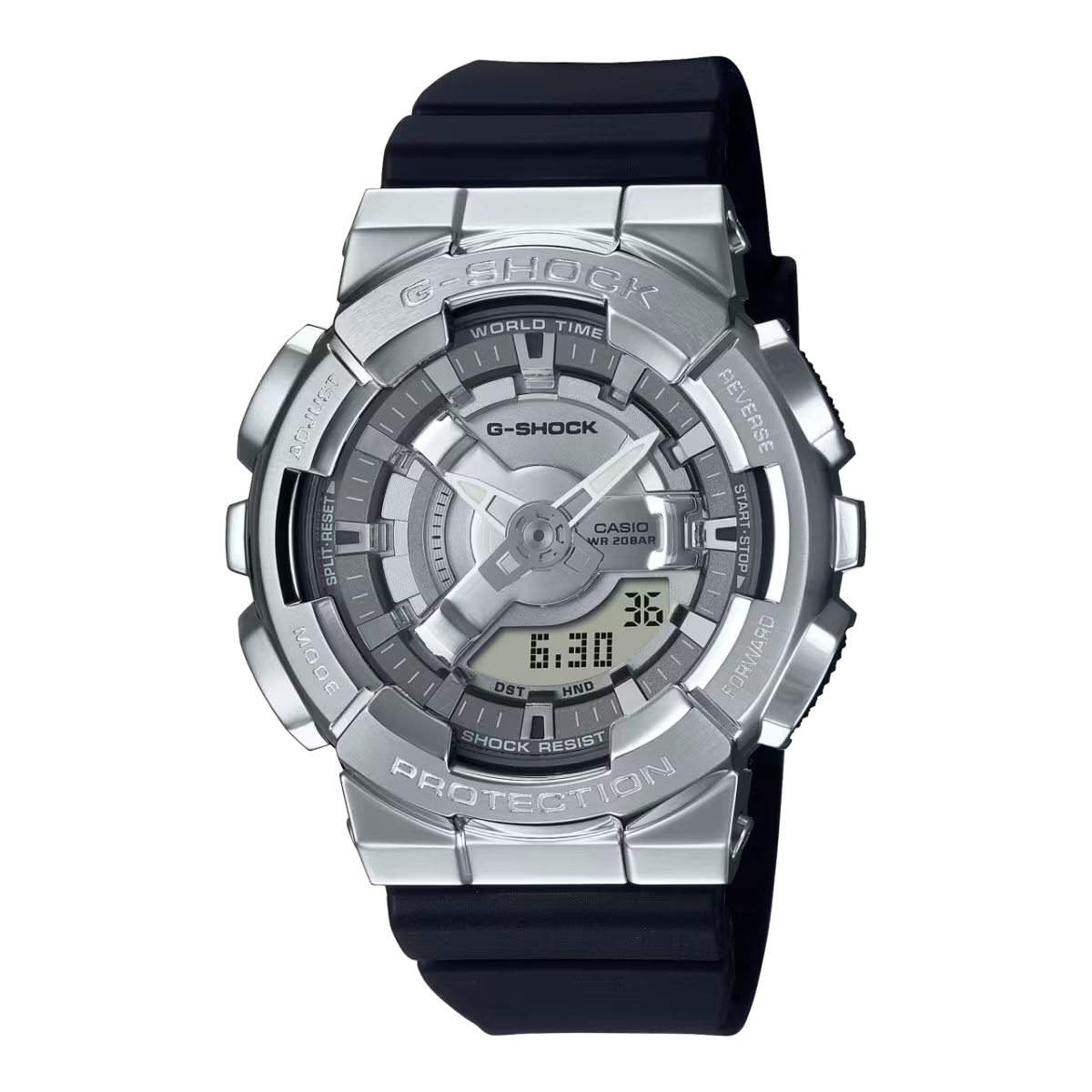 G-Shock GM-S110-1ADR Silver Analog-Digital Dial Black Resin Strap Women's Watch G1314