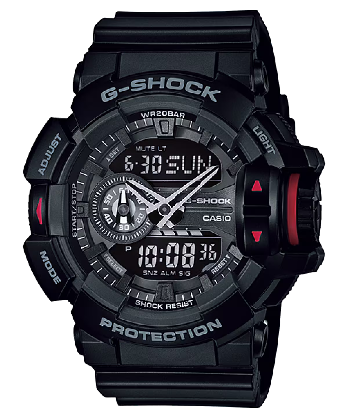 G-SHOCK Black-Red Dial Black Resin Strap Analog-Digital Men's Watch- GA-400-1BDR - G566