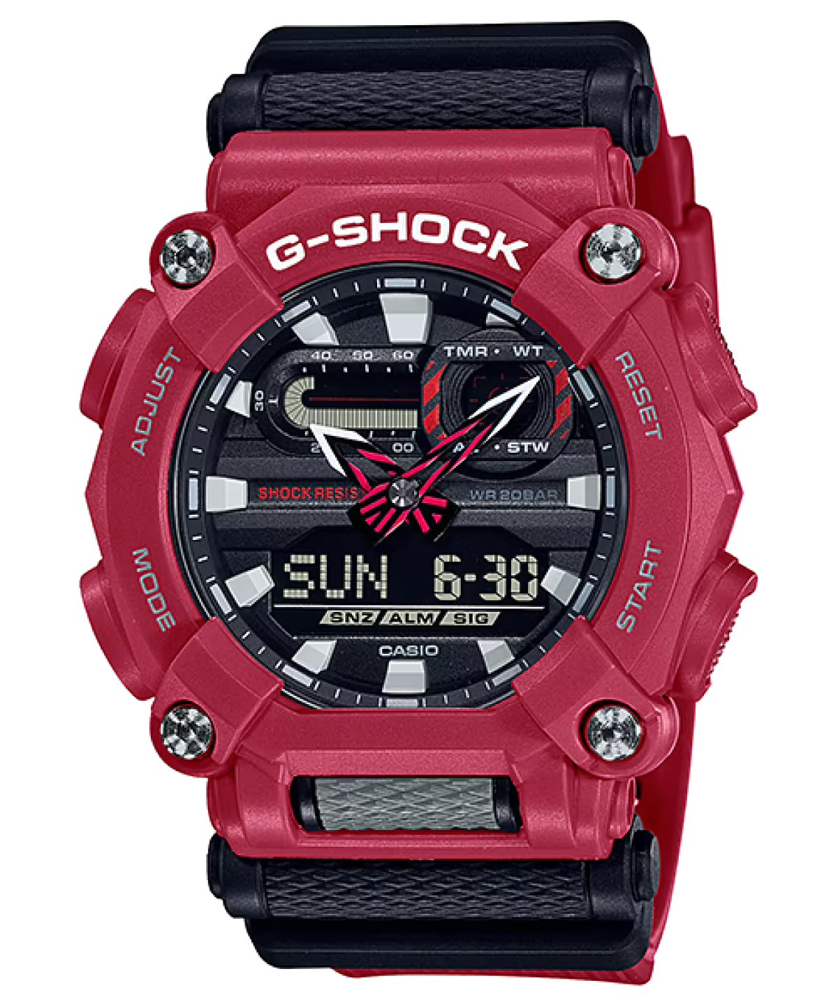 G-Shock Analog-Digital Red & black Dial Men's Watch-GA-900-4ADR - G1059