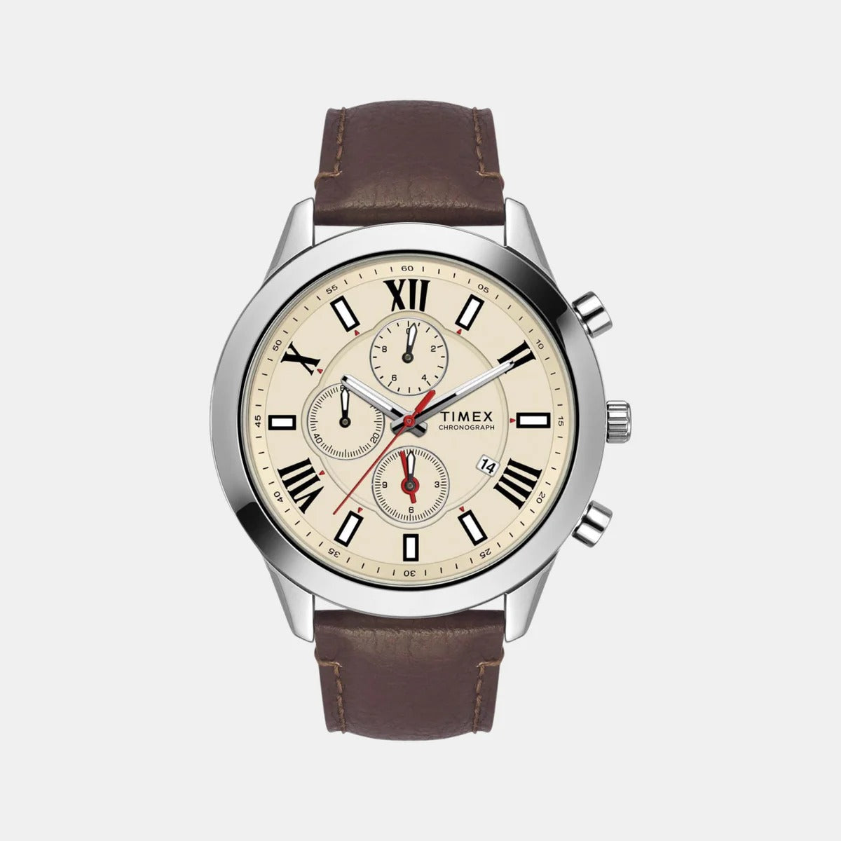Timex Quartz Beige Dial Analog Leather Men's Watch TWEG18510