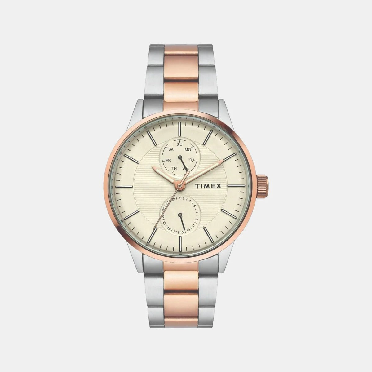 Timex Fashion Quartz Beige Dial Chronograph Stainless Steel Men's Watch TWEG19902