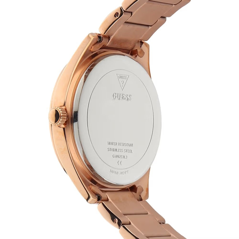 GUESS Clear Cut Rose Gold Dial Women Watch GW0253L3