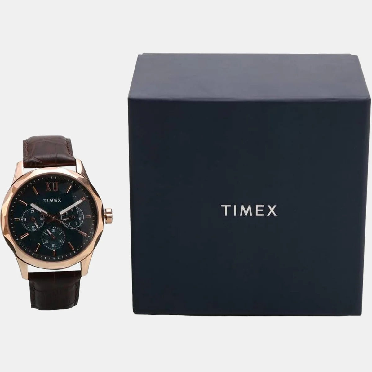 Timex Empera Quartz Blue Dial Multi-Function Leather Men's Watch TW0TG7601