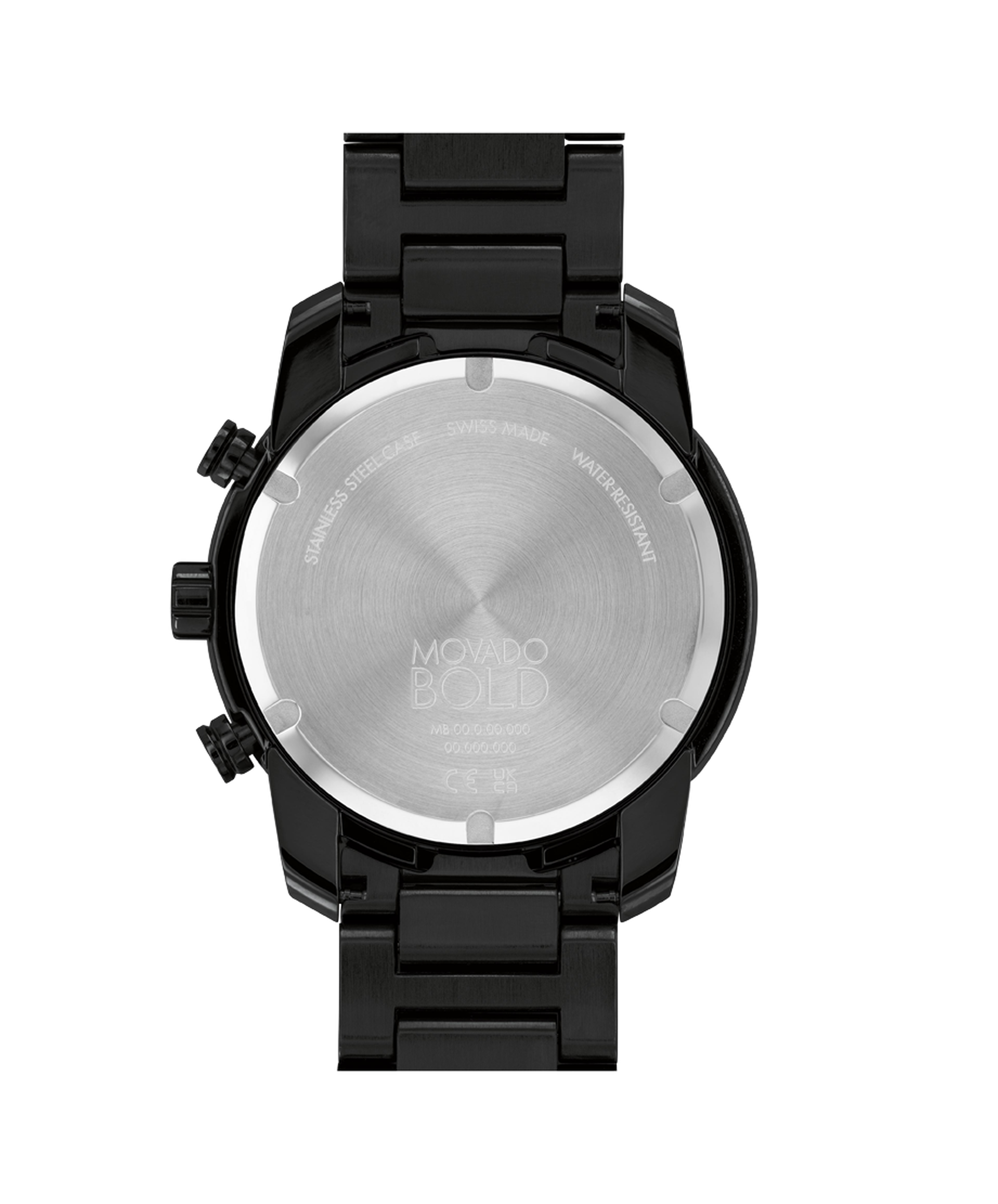 Movado Bold Verso Quartz Black Dial Chronograph Stainless Steel Men's Watch 3600906