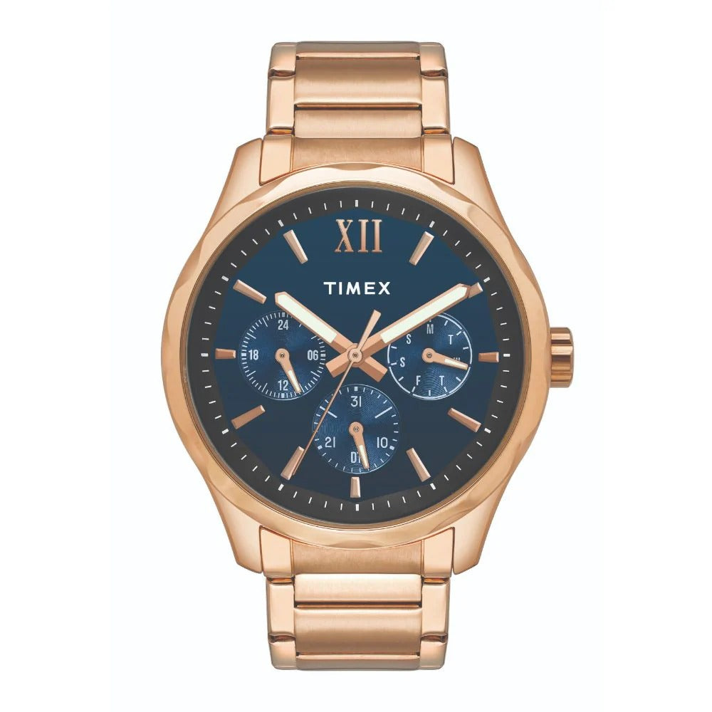 Timex Empera Quartz Blue Dial Multi-Function Stainless Steel Men's Watch TW0TG7606