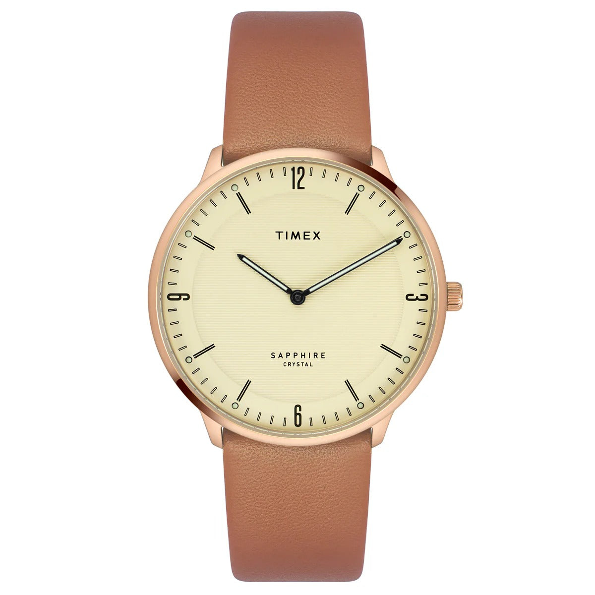 Timex Fashion Beige Dial Round Case 2 Hands Function Men's Watch -TWEG22101