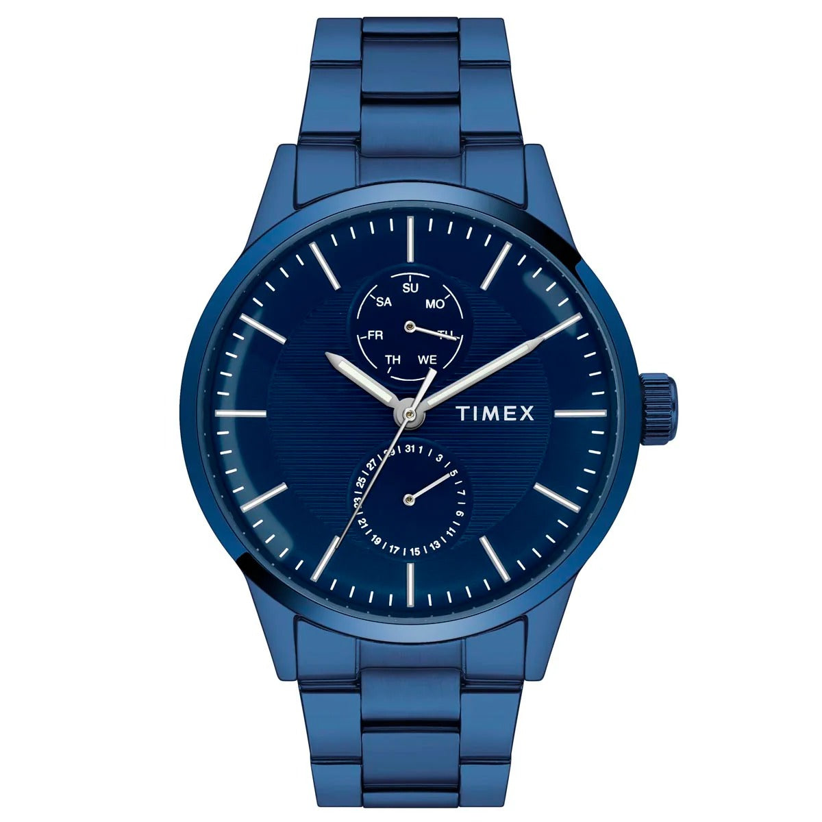 Timex Trendline Quartz Blue Dial Multi-Function Stainless Steel Men's Watch TWEG19940