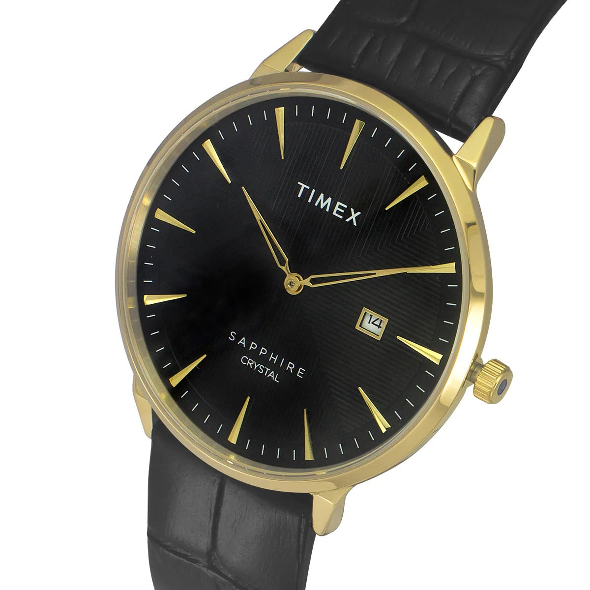 Timex Fashion Quartz Black Dial Analog Leather Men's Watch TWEG21901