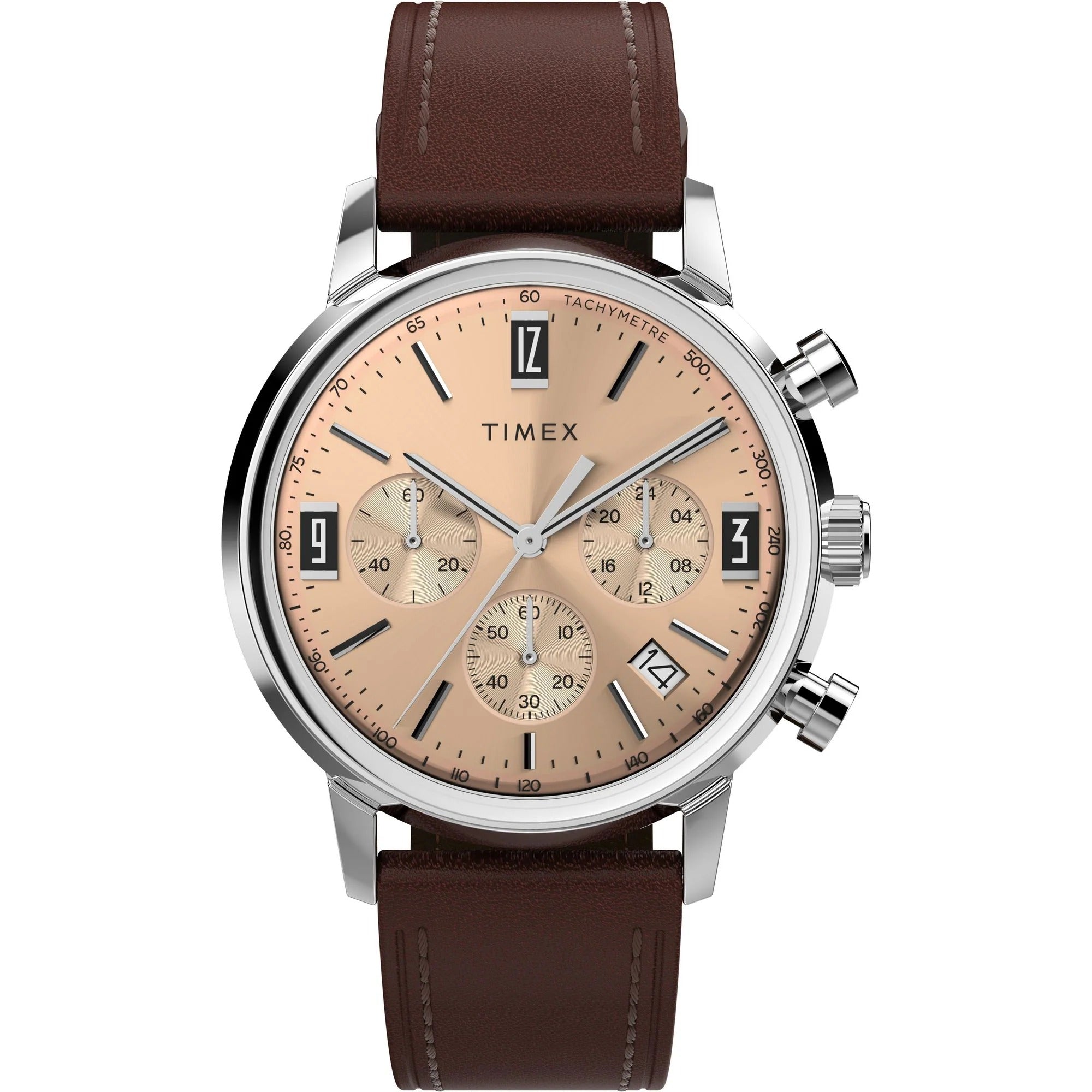 Timex Marlin Rose Gold Dial Chronograph Tachymeter Men's Watch TW2W51400UJ