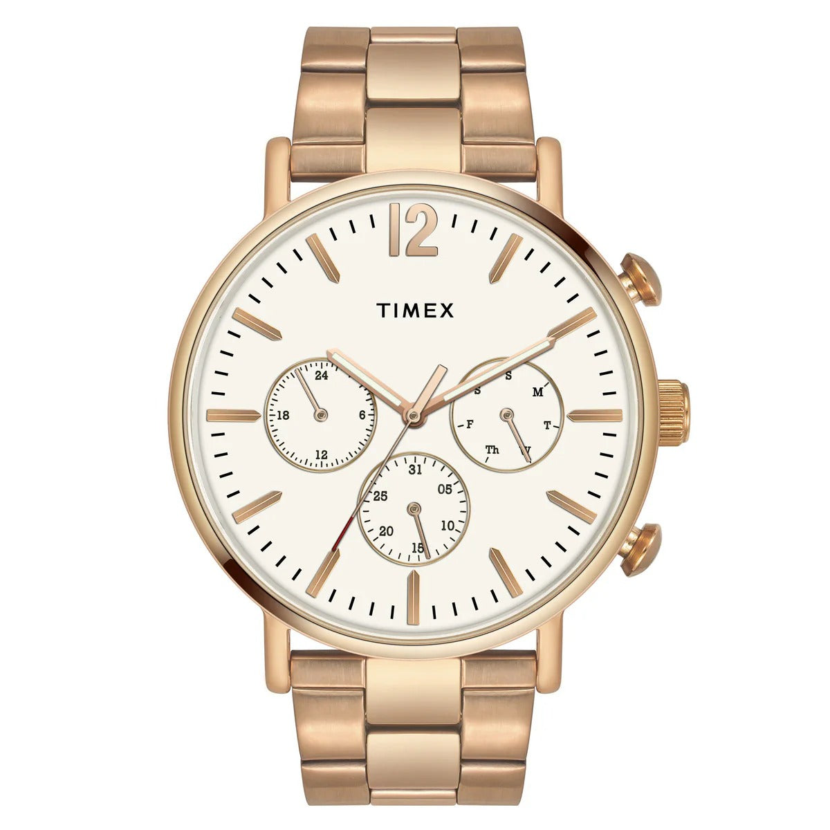 Timex Fashion Quartz White Dial Chronograph Stainless Steel Men's Watch TWEG20009