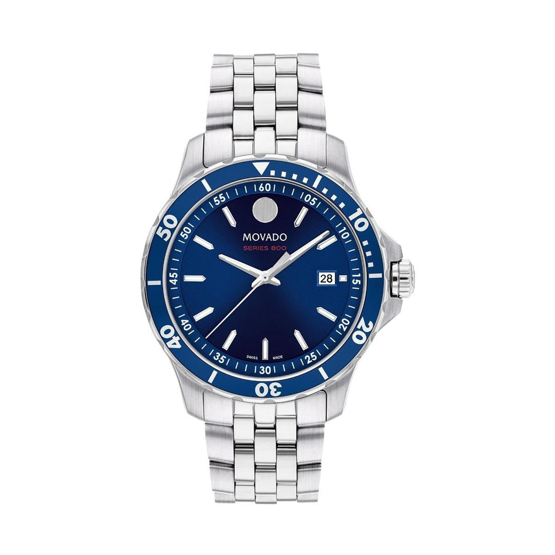 Movado Series 800 Men Quartz Blue Dial Analog Stainless Steel Watch 2600183