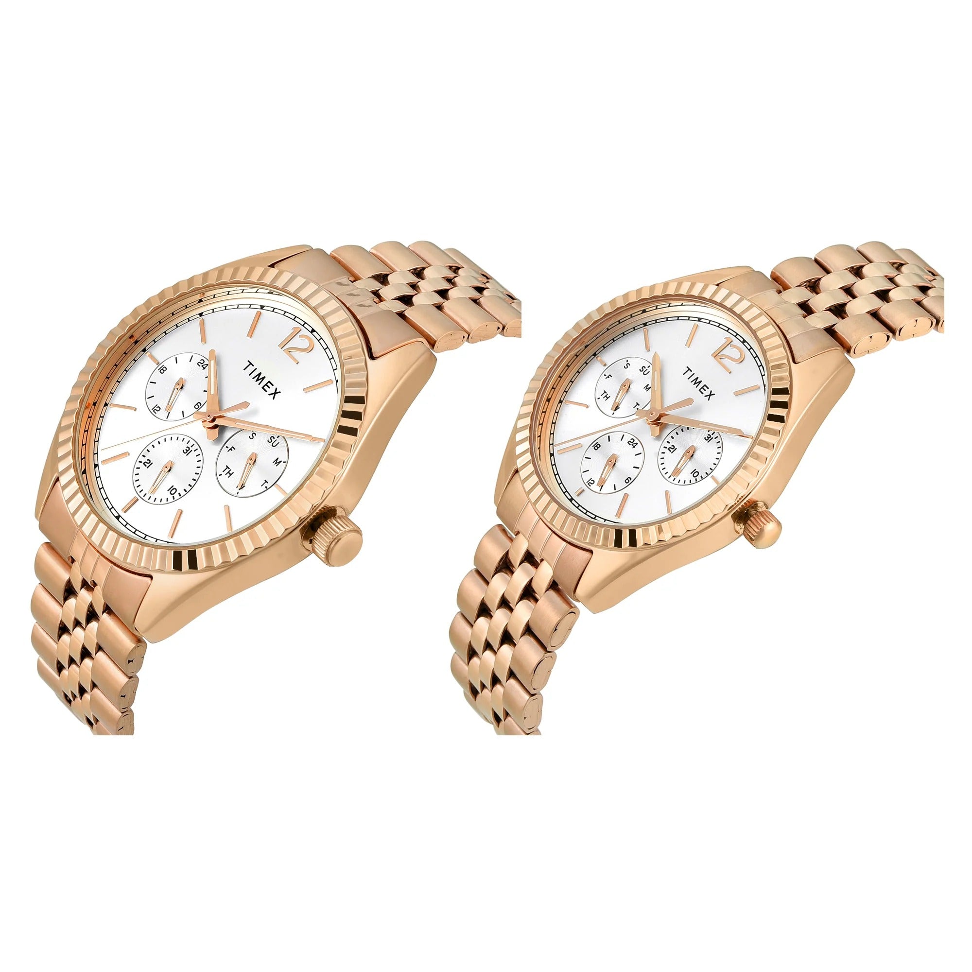 TIMEX Trendline Silver Round Dial Analog Couple Watch - TW00PR346