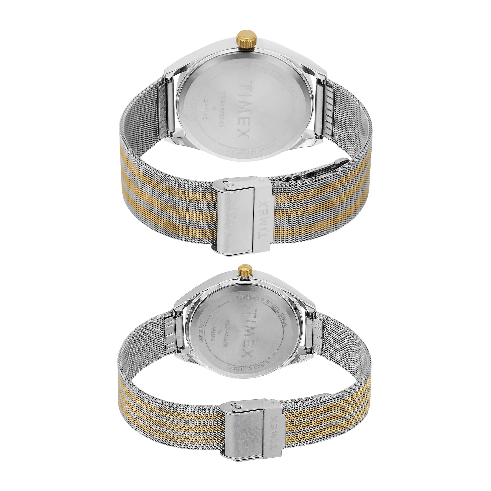 Timex Trendline Quartz Silver Dial Analog Mesh Couple Watch TW00PR352
