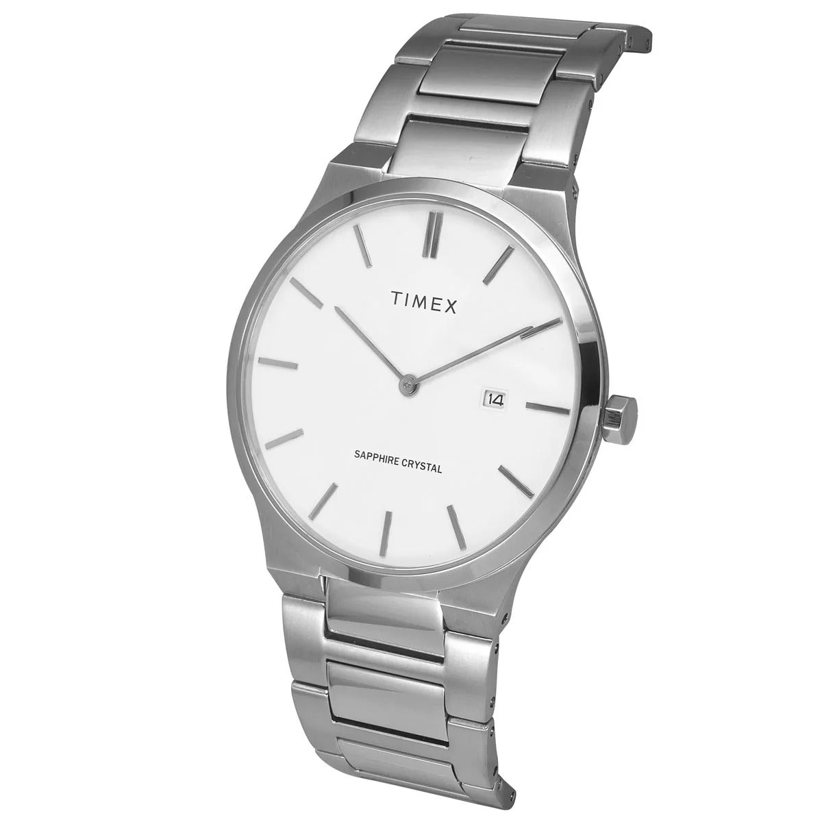 Timex E Class Quartz White Dial Analog Stainless Steel Men's Watch TWEG23600