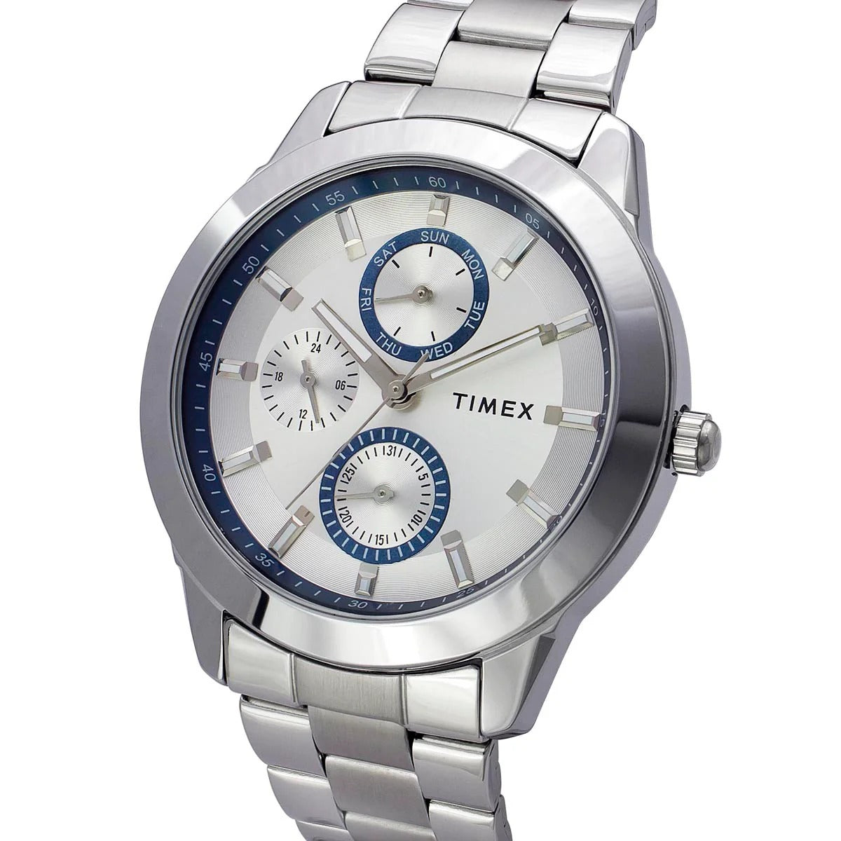 Timex Fashion Quartz Silver Dial Multi-Function Stainless Steel Men's Watch TWEG18506