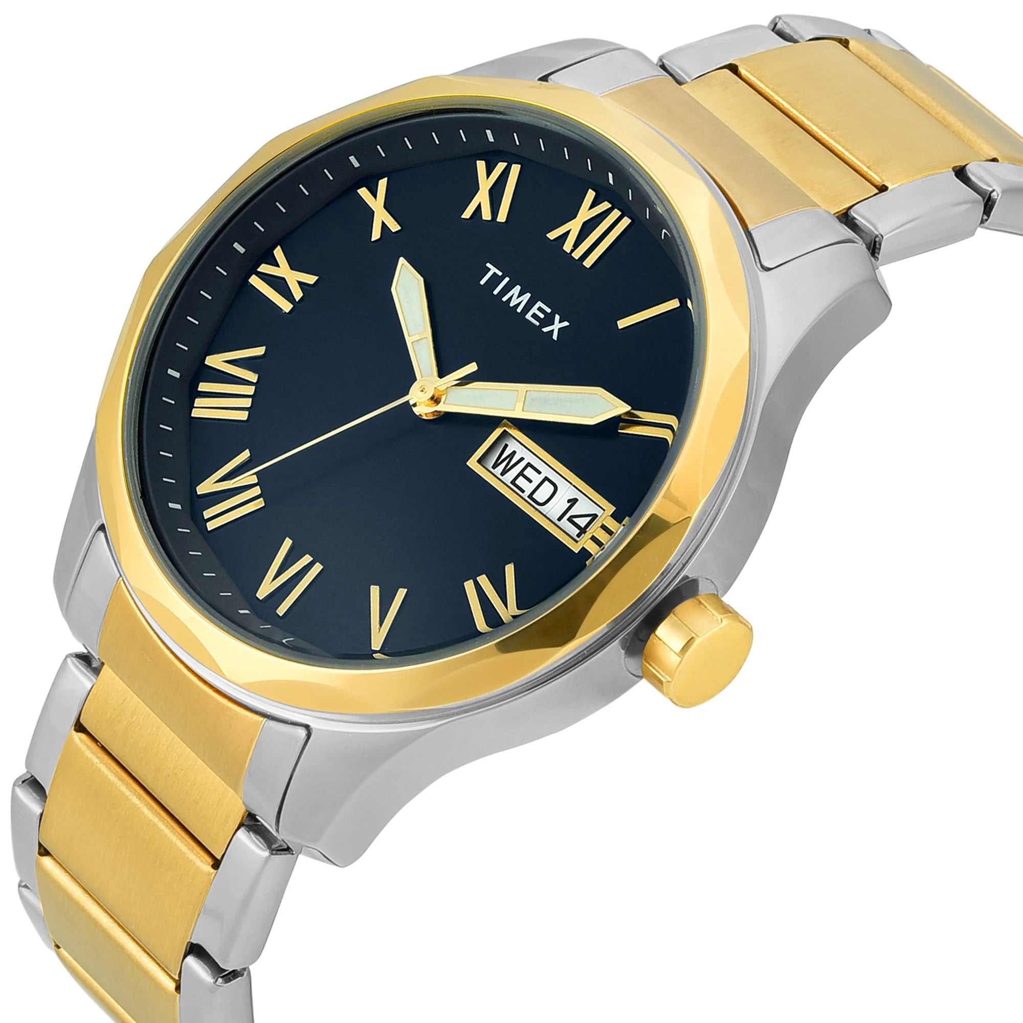 Timex Fashion Men Quartz Blue Dial Analog Stainless Steel Watch TW0TG7642