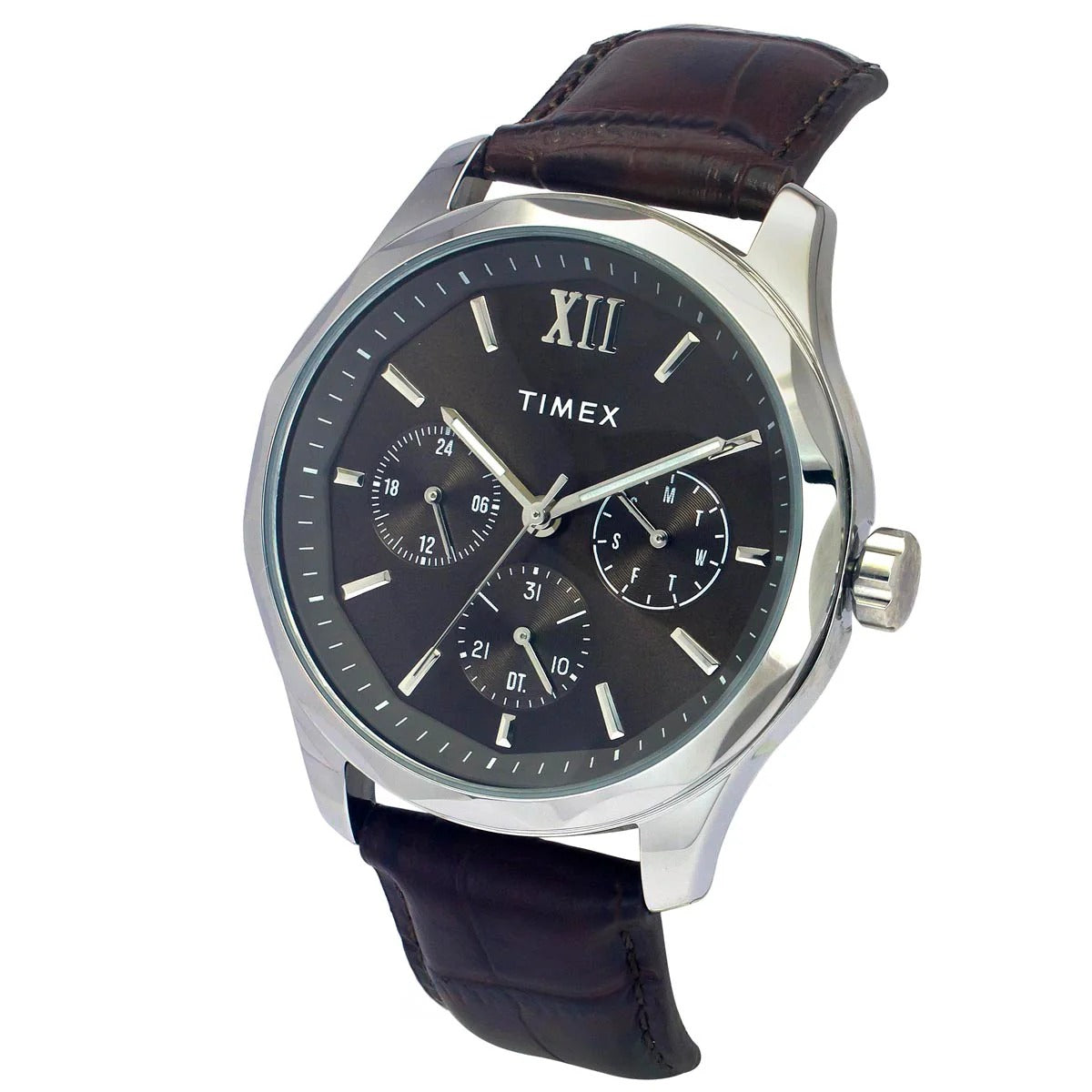 Timex Fashion Quartz Brown Dial Multi-Function Leather Men's Watch TW0TG7633