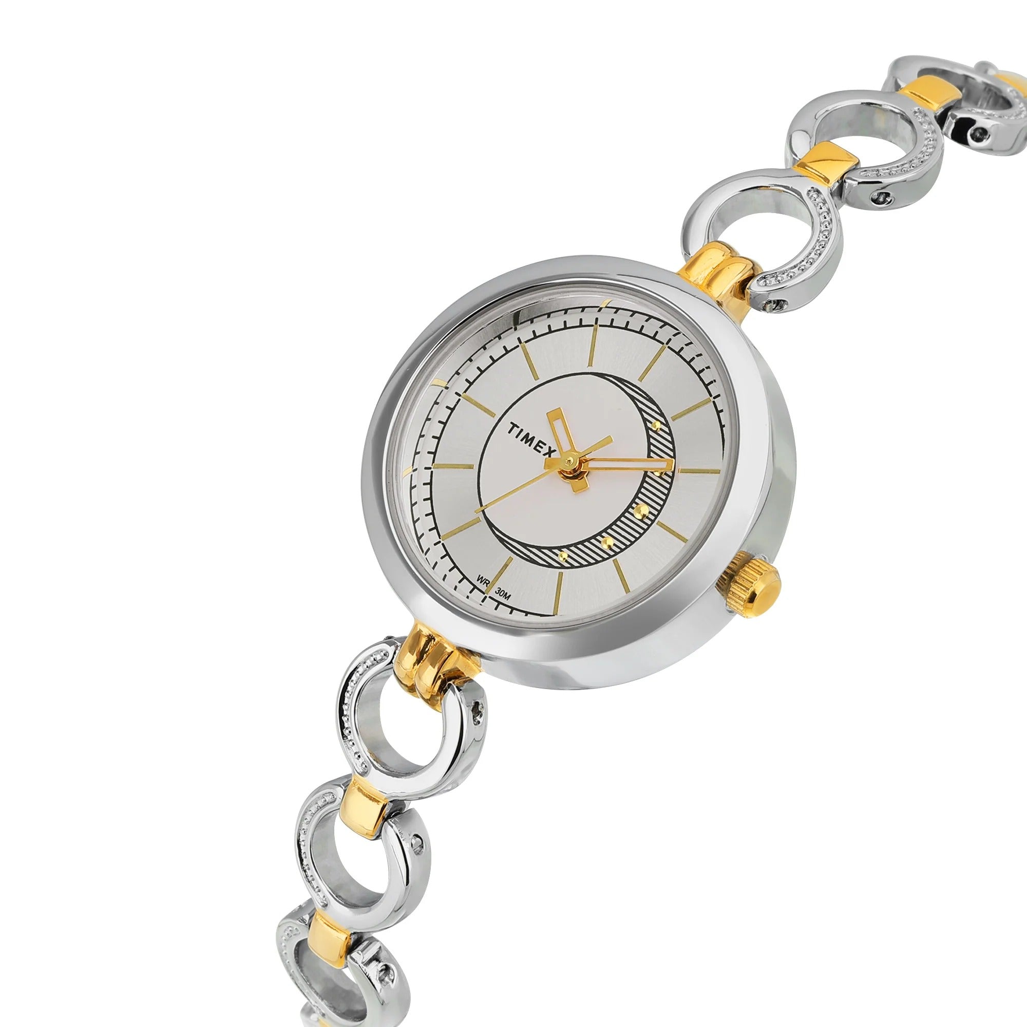 TIMEX Analog Silver Round Dial Stainless Steel Strap Pair Watch - TW00ZR317
