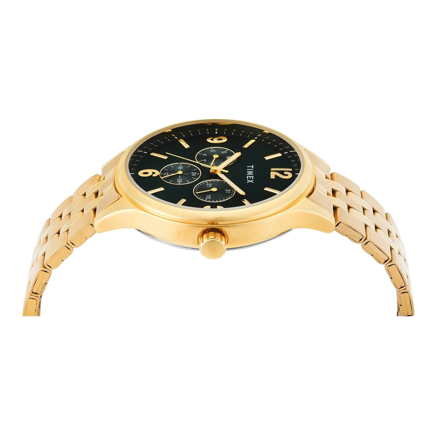 Timex Fashion Quartz Green Dial Multi-Function Stainless Steel Men's Watch TWEG18440
