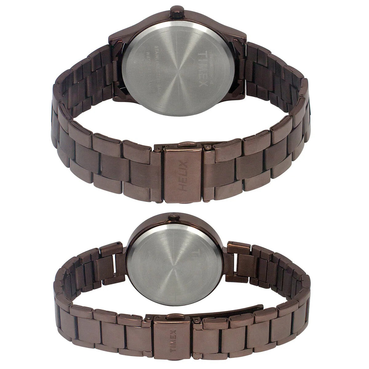 Timex Fashion Quartz Brown Dial Analog Stainless Steel Couple Watch TW00PR295
