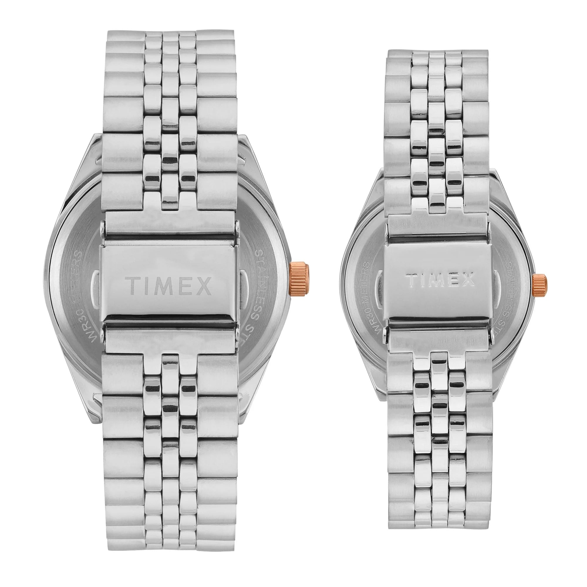 TIMEX Trendline Analog Silver Round Dial Pair's Watch - TW00PR343
