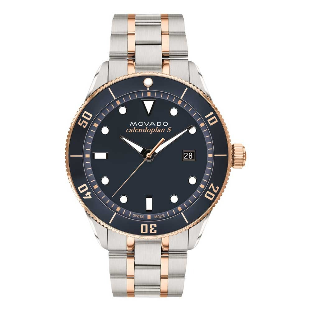 Movado Heritage Men Quartz Blue Dial Analog Stainless Steel Watch 3650185