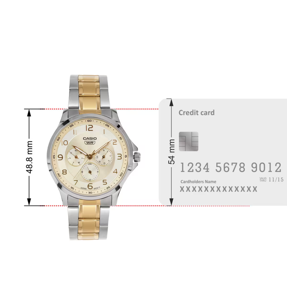 Casio Enticer Analog Silver Dial Tow-tone Stainless Steel Bracelet Men's Watch MTP-SN2KSG-9A