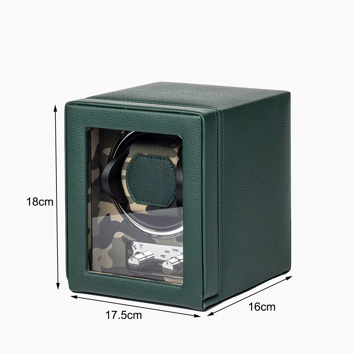 Single Watch Winder for Automatic Watches – Silent Japanese Motor & Premium Leather Finish – Green