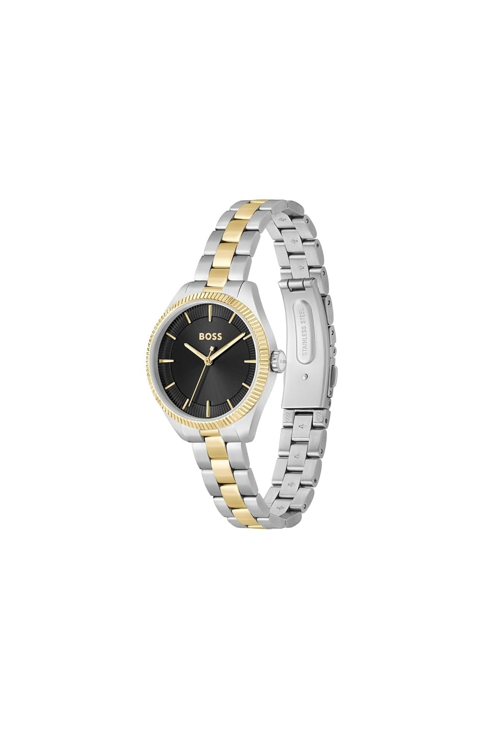 Boss Sage Women Quartz Black Dial Analog Two-Tone Stainless Steel Watch 1502730