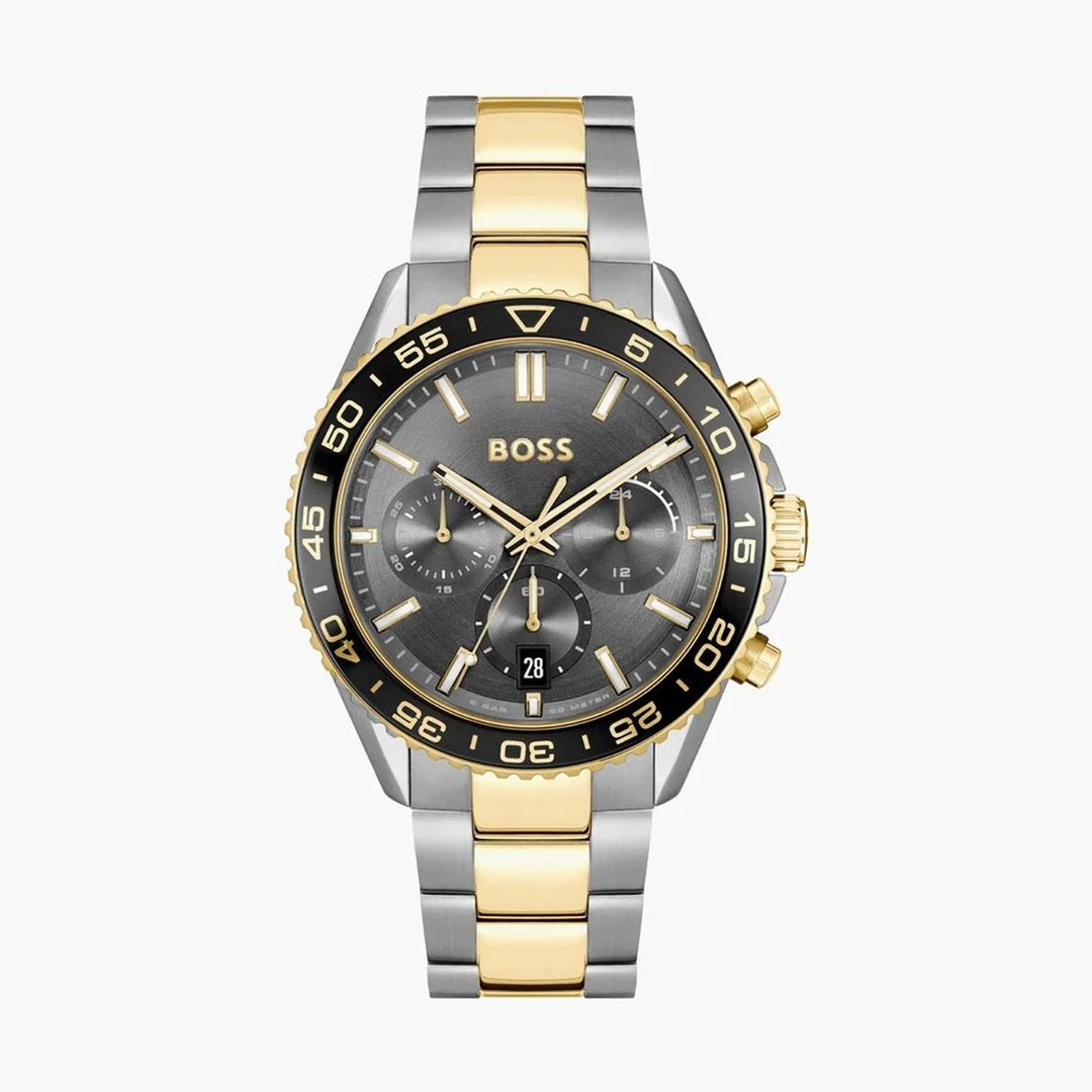 Boss Runner Men's Quartz Gray Dial Chronograph Two-Tone Stainless Steel Watch 1514141