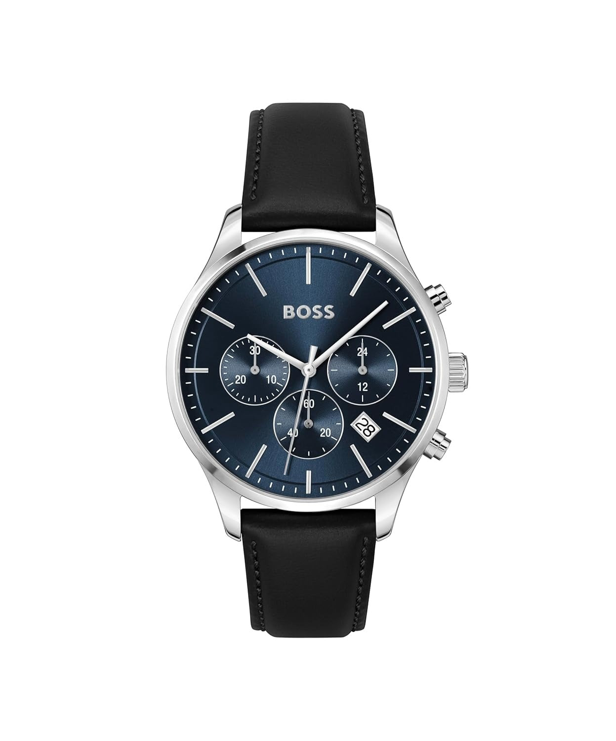 Boss Avery Men Quartz Blue Dial Chronograph Leather Watch 1514156