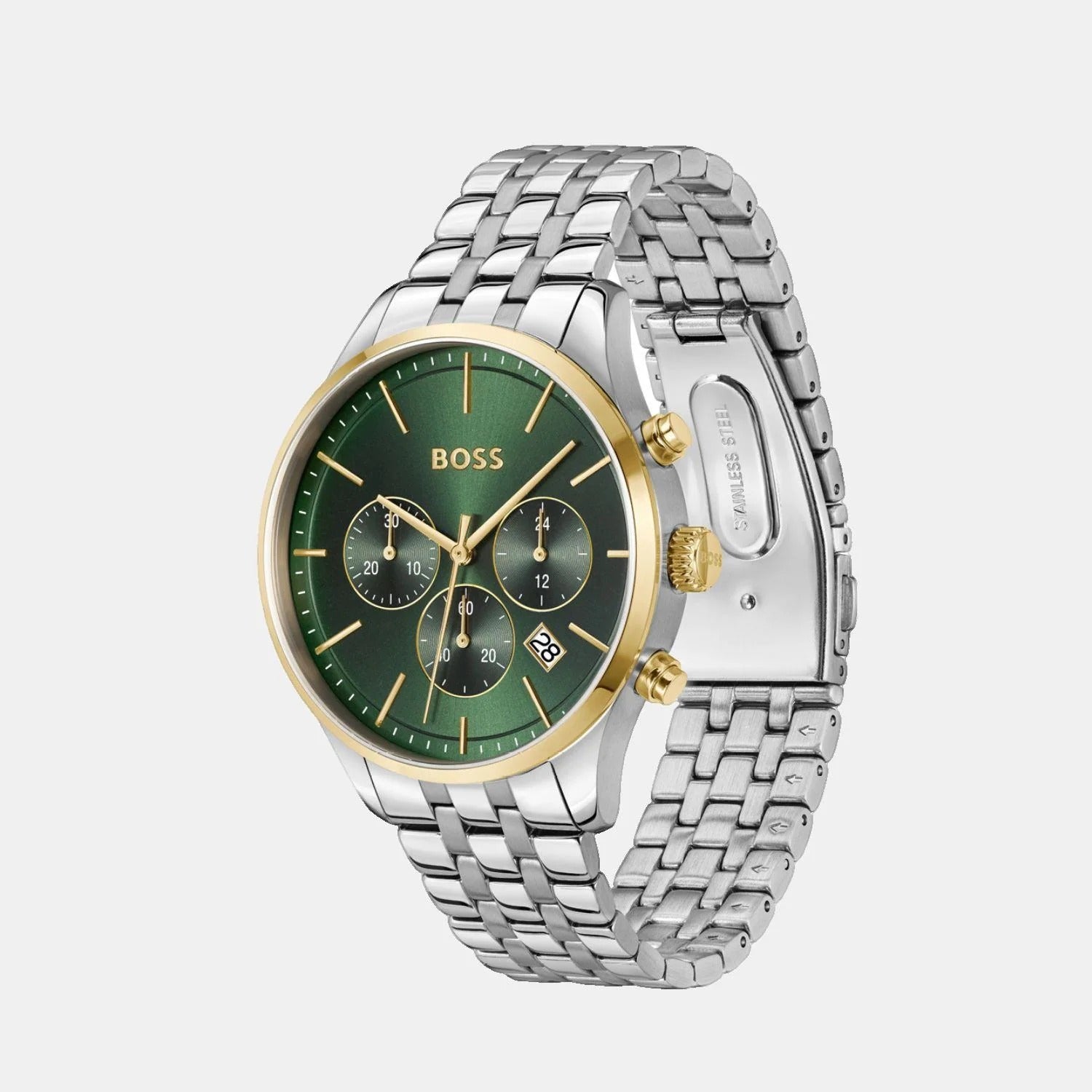 Boss Avery Men's Quartz Green Dial Chronograph Stainless Steel Watch 1514159
