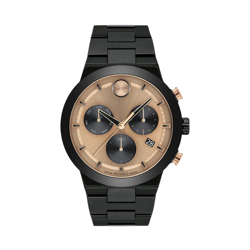 Movado BOLD Fusion Bronze Dial Chronograph Stainless Steel Watch 3600897