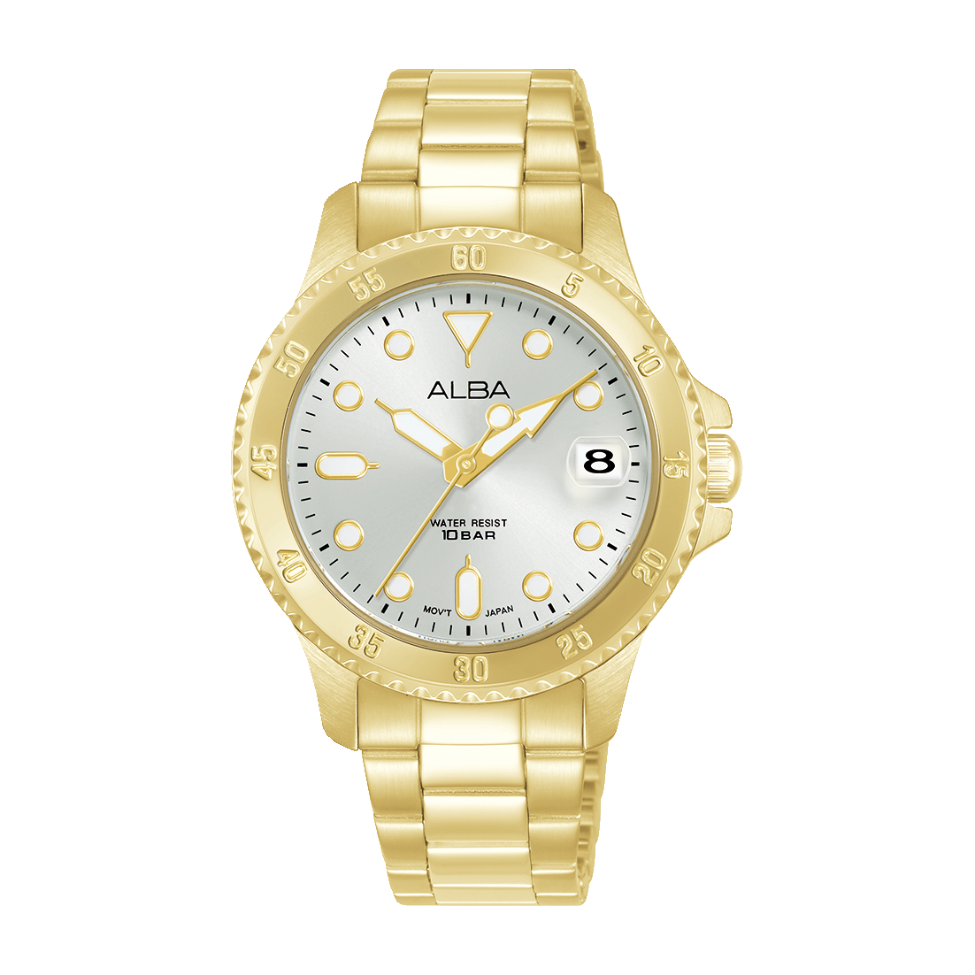 ALBA-AG8Q32X1-Woman's-White-Quartz-10 BAR-Watch