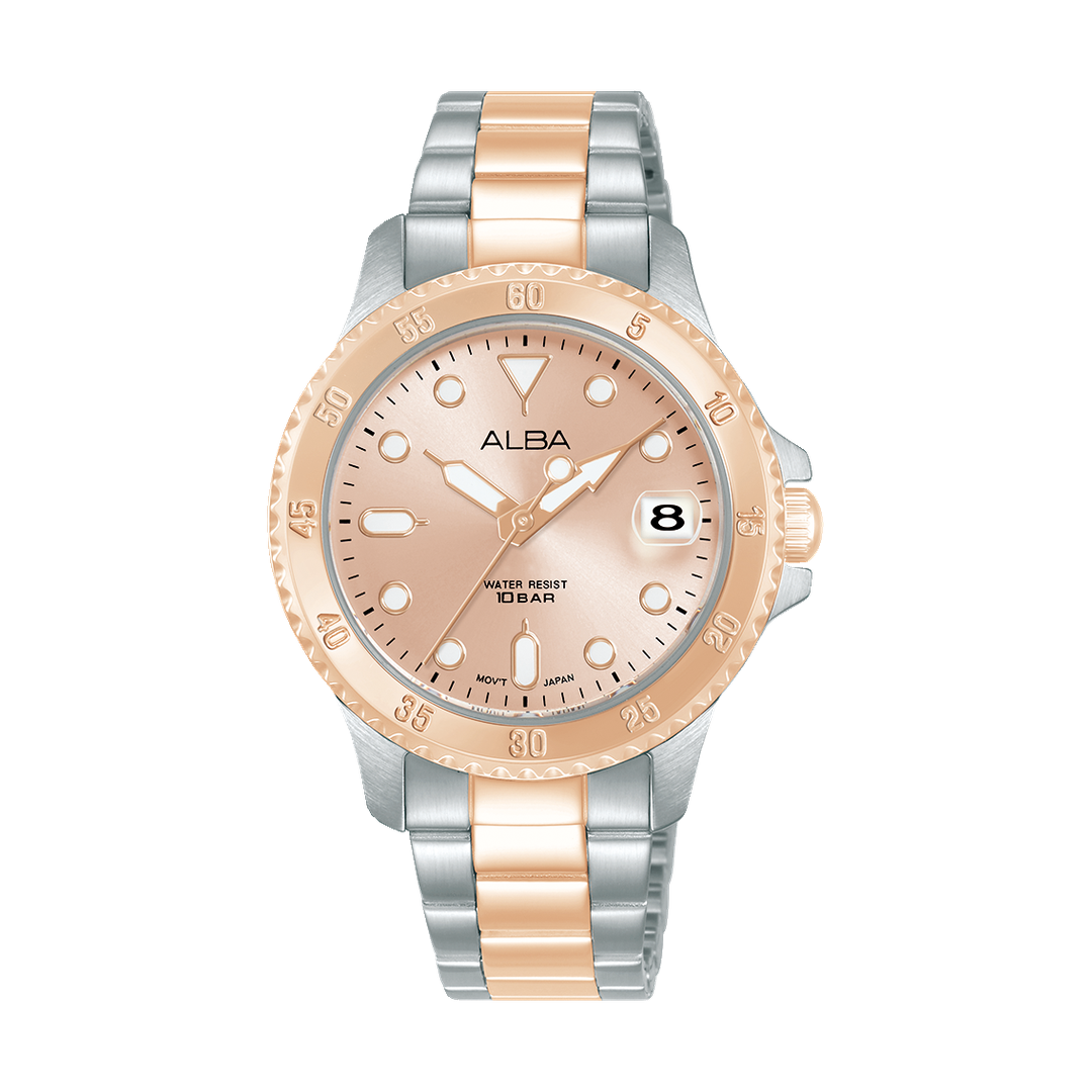 ALBA-AG8Q34X1-Woman's-Pink-Quartz-10 BAR-Watch