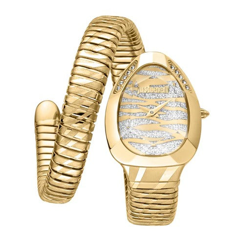 Just Cavalli JC1L225M0035 Women Analog Watch | Silver Stainless Steel Strap | Silver Dial | Quartz