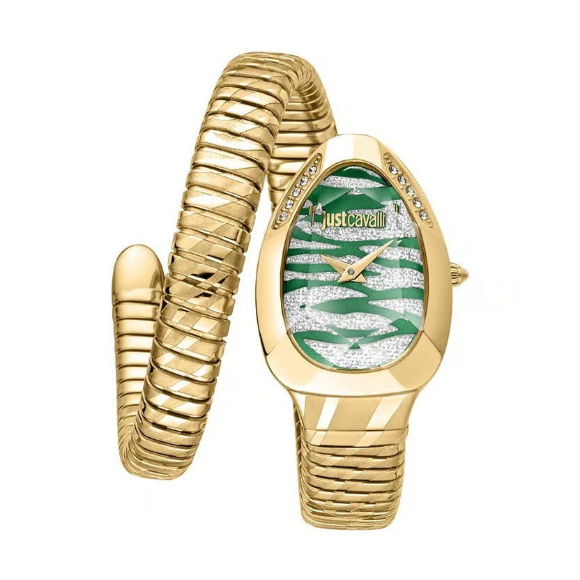 Just Cavalli JC1L225M0045 Women Analog Watch | Gold Stainless Steel Strap | Gold Dial | Quartz