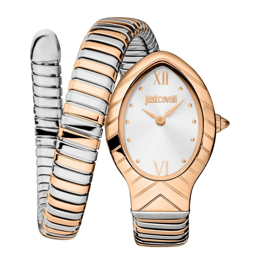 Just Cavalli JC1L247M0065 Women Analog Watch | Gold Stainless Steel Strap | Black Dial | Quartz