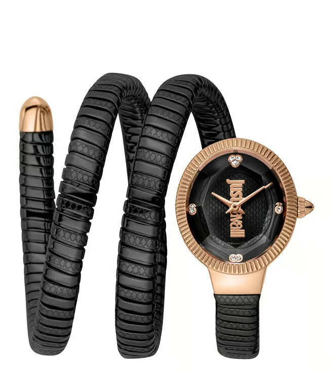 Just Cavalli JC1L269M0075 Women Analog Watch | Rose Gold Stainless Steel Strap | Brown Dial | Quartz
