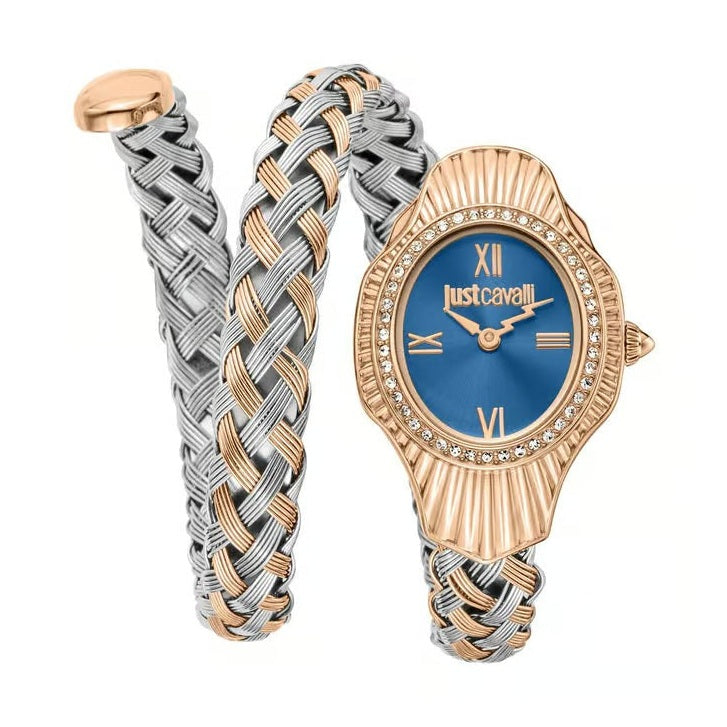 Just Cavalli JC1L305M0065 Women Analog Watch | Gold Stainless Steel Strap | Black Dial | Quartz