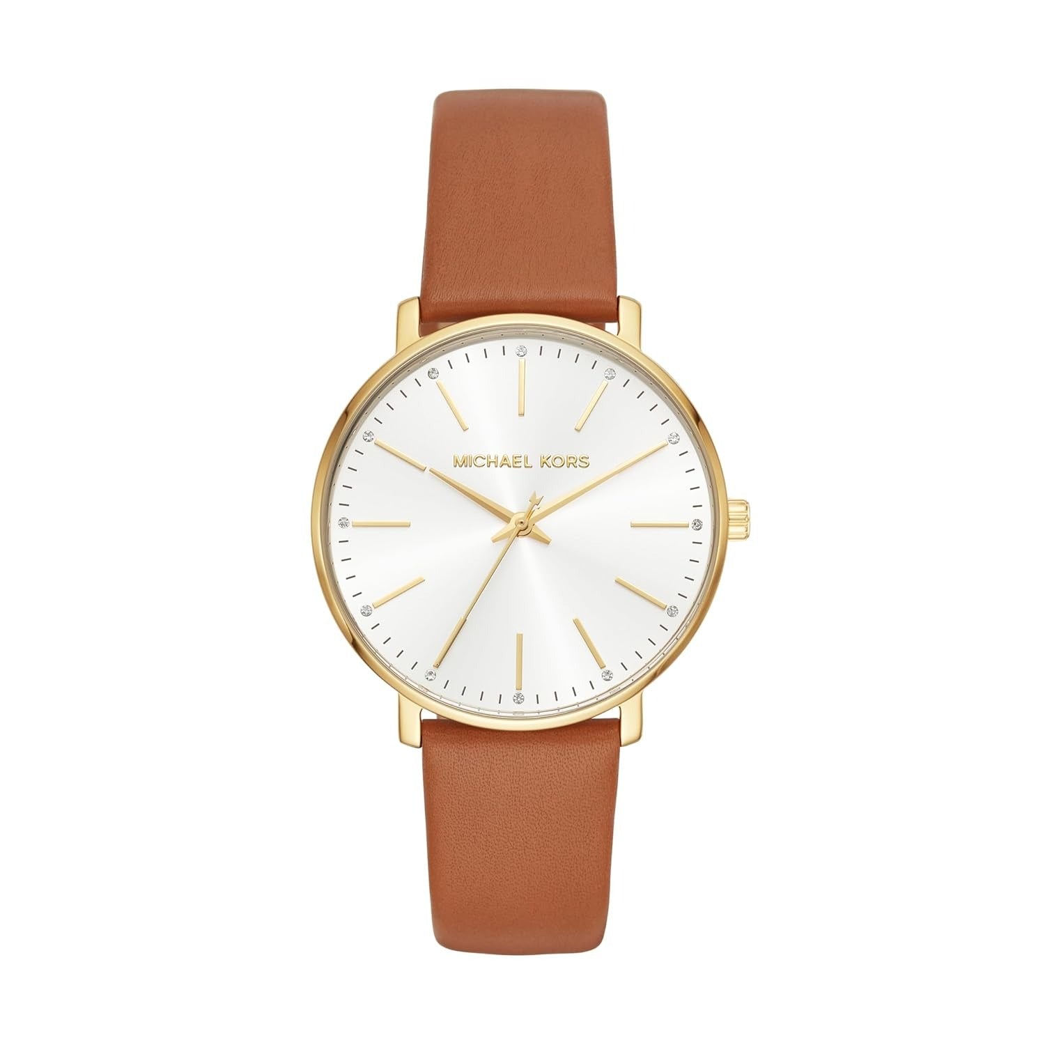 Michael Kors Pyper White Dial Leather Strap Watch for Women (MK2740)