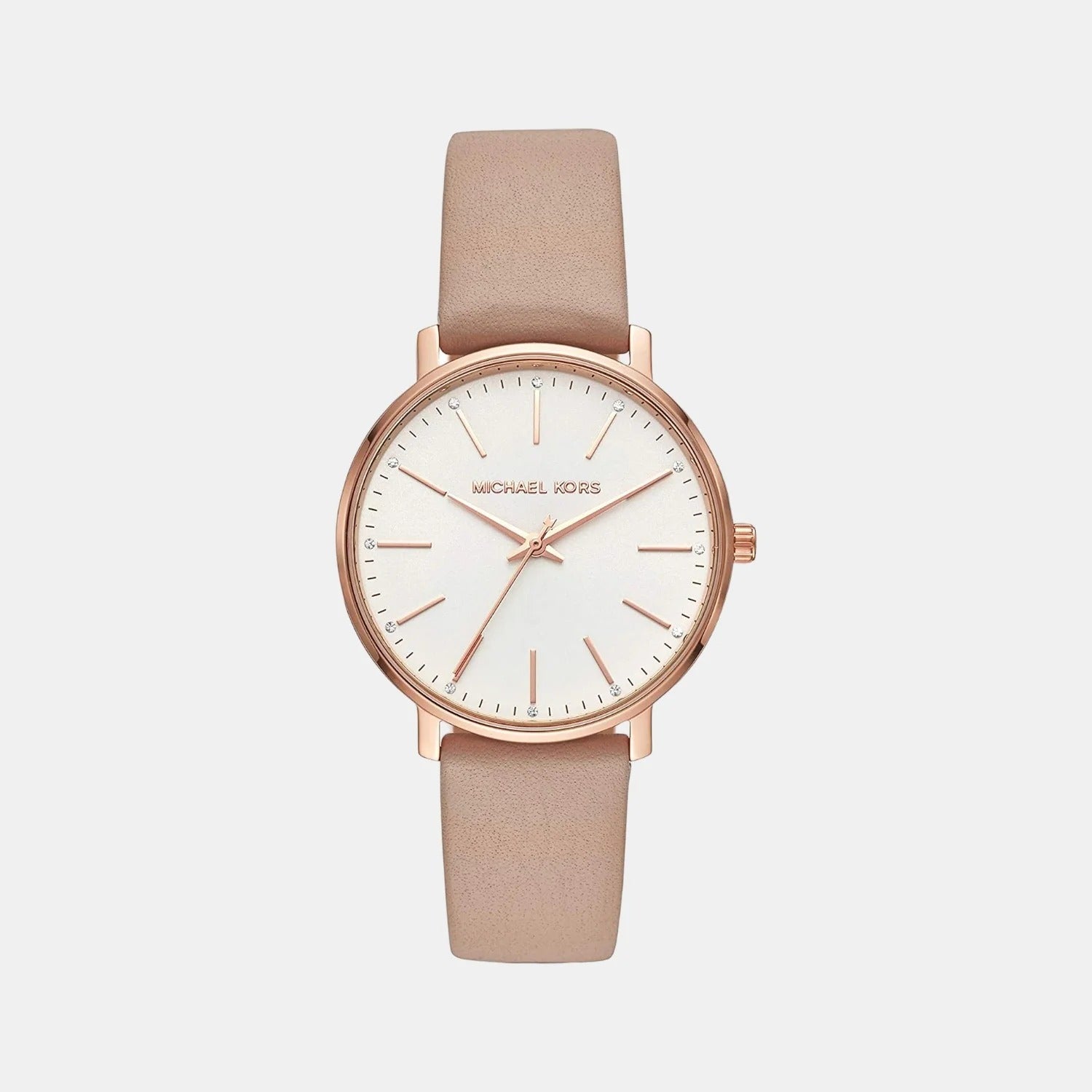 Michael Kors Pyper White Dial Brown Leather Watch for Women (MK2748)