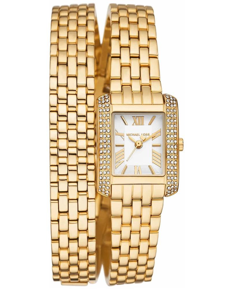 Michael Kors Emery Pavé Gold-Tone Double Wrap Women Watch MK4833