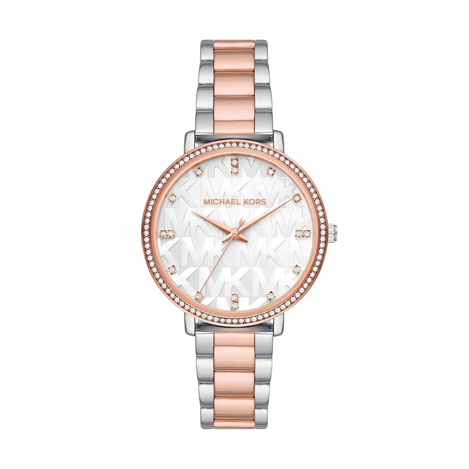 Michael Kors Pyper Women White Dial Analog Two-Tone Stainless Steel Watch MK4920