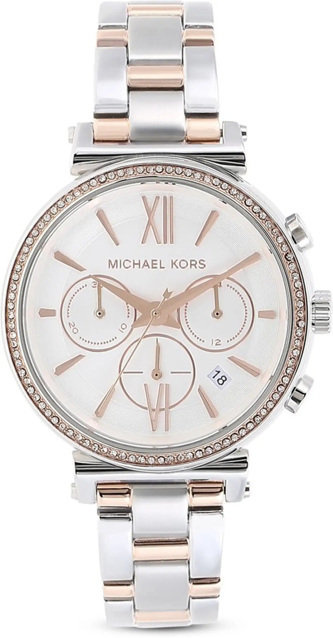 Michael Kors Sofie Women Quartz White Dial Analog  Two-Tone Stainless Steel Watch MK6558