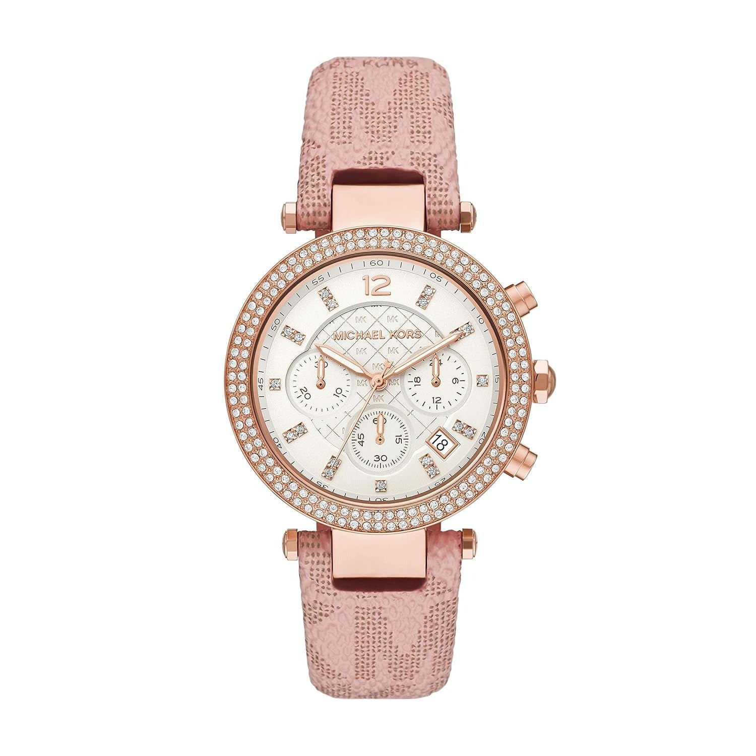 Michael Kors Parker Women Quartz White Sunray Dial Chronograph Watch (MK6935)